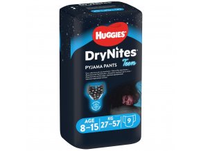 HUGGIES DryNites Nohavičky plienkové jednorazové pre chlapca 8-15 rokov (27-57 kg) 9 ks