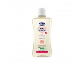 CHICCO Olej masážny s bavlnou a vitamínom E Baby Moments Sensitive 74 % prírodných zložiek 200 ml