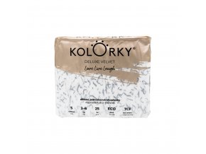 KOLORKY DELUXE VELVET Plienky jednorazové eko so zamatovým povrchom S (3-6 kg) 25 ks