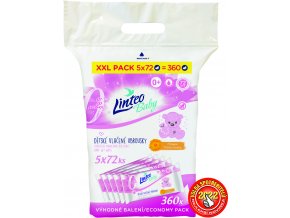 LINTEO BABY Obrúsky vlhčené s nechtíkom lekárskym XXL Pack 5x72 ks