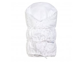 LITTLE ANGEL Zavinovačka šnurovacia pevný chrbát ANGEL - Outlast® 77x77cm biela-súhvezdie