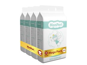 MONPERI Eco Comfort Plienky jednorazové M (5-9 kg) 224 ks - Mega Pack