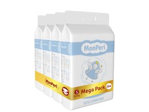 MONPERI Eco Comfort Plienky jednorazové S (3-6 kg) 264 ks - Mega Pack