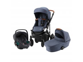 Set kočík Smile III + hlboká korba + autosedačka Baby Safe iSense, Indigo Blue