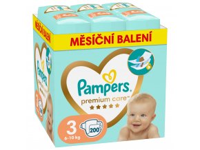 PAMPERS Plienky jednorázové Premium Care veľ. 3 (200 ks) 6-10 kg - mesačné balenie