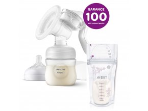 Philips AVENT Odsávačka mat.ml. manuálna + Sáčky na materské mlieko 180 ml 25 ks