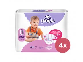 4x BELLA PANDA Plienky jednorazové 6 Junior extra (16 kg+) 34 ks