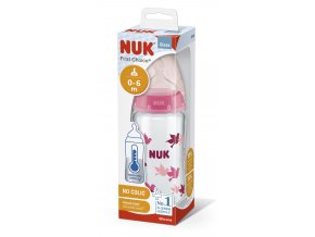 NUK FC+ Fľaša sklenená s kontrolou teploty 240 ml - růžová