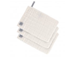 Muslin Wash Glove Set 3 pcs milky