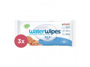 3x WATERWIPES Vlhčené obrúsky bez obsahu plastov 60 ks ( 180 ks )