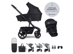 EASYWALKER Set XXL kočík kombinovaný Harvey5 Midnight Black s príslušenstvom