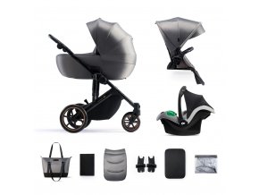 KINDERKRAFT SELECT Kočík kombinovaný 3v1 Prime 2 Shadow Grey, Premium