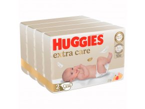4x HUGGIES® Plienky jednorázové Extra Care 2 (3-6 kg) 58 ks