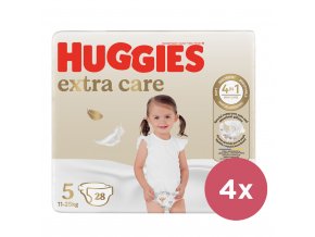 4x HUGGIES® Plienky jednorázové Extra Care 5 (12-17 kg) 28 ks