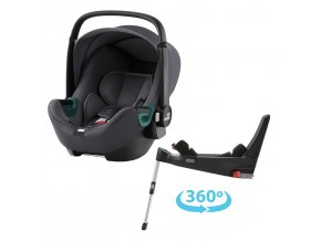 Autosedačka Baby-Safe 3 i-Size Flex Base 5Z Bundle, Midnight Grey