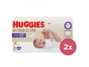 2x HUGGIES® Nohavičky plienkové jednorazové 3 Extra Care Pants (6-11 kg) 48 ks