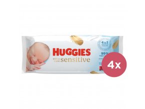 4x HUGGIES® Obrúsky vlhčené Extra Care Single 56 ks