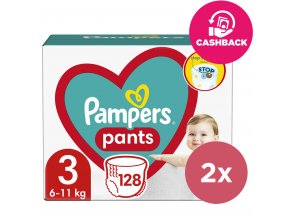 2x PAMPERS Pants Nohavičky plienkové jednorazové 3 (6-11 kg) 128 ks - MEGA PACK