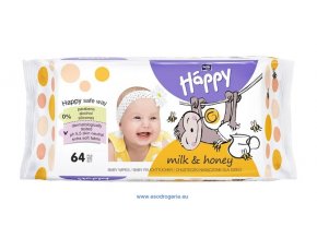 BELLA HAPPY BABY Vlhčené obrúsky mlieko a med 64 ks