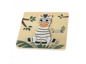 Dřevěné puzzle malé, Zebra