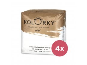 KOLORKY DELUXE VELVET PANTS Wild Nohavičky plienkové jednorazové eko XL (12-16 kg) 68 ks