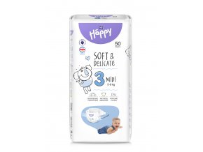 BELLA HAPPY Baby Plienky jednorazové Midi 5-9 kg 50 ks