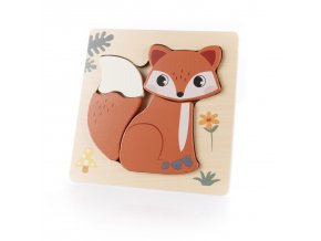 Dřevěné puzzle malé, Fox