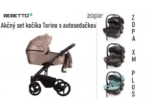 Bebetto kombinovaný kočík TORINO PRO 02 + Autosedačka XM Plus I-Size