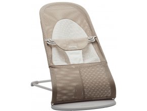 BABYBJÖRN Lehátko Balance Soft Grey Beige/White mesh, svetlá šedá konštrukcia