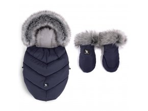 COTTONMOOSE Set fusak a rukavice na kočík Moose MINI Yukon Blue