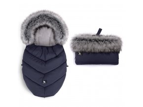 COTTONMOOSE Set fusak a rukávnik na kočík Moose MINI Yukon Blue