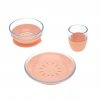 Dish Set Glass/Silicone apricot
