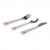 Cutlery with Silicone Handle 3pcs Happy Rascals Heart lavender