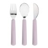 Lässig Cutlery with Silicone Handle 3pcs Happy Rascals Heart lavender (Variant LÄSSIG Cutlery with Silicone Handle 3pcs Happy Rascals 2025 smile sky blue)
