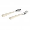Cutlery with Silicone Handle 2pcs apricot