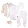 LITTLE ANGEL Sada novorodenecká BIO Outlast® 56 béžová hviezdičky/biela