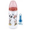 NUK FC+ fľaša Mickey s kontrolou teploty, 300 ml - červená