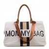 CHILDHOME Prebaľovacia taška Mommy Bag Big Off White / Black Gold