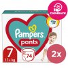 2x PAMPERS Pants Nohavičky plienkové jednorazové 7 (17 kg+) 74 ks - MEGA PACK