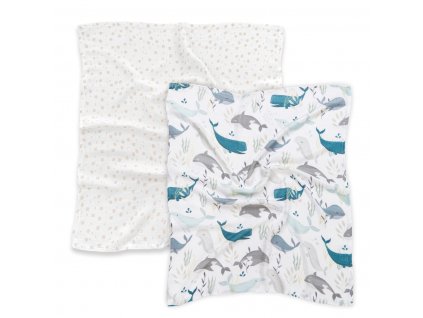 Bambusové pleny 2-pack ocean/ playground