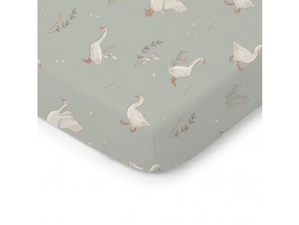Prostěradlo do dětské postýlky Colorstories_Happy Goose Olive