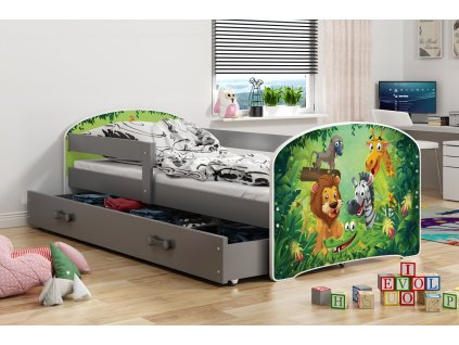 dětská postel LUKI GRAFIT Jungle