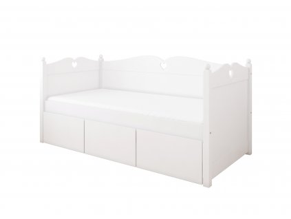 Dětská postel BELLA 200x90 srdíčka se třemi zásuvky