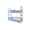 Dětská patrová postel HONZÍK II 180x80 s šuplíkem modrá