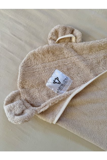 Velký kapucový bambusový ručník s oušky Vanilla