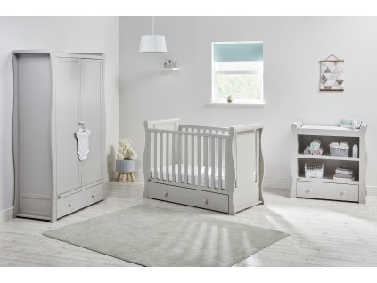 9028GRS Nebraska Sleigh Cot2bed Grey RS (Cot Mode)