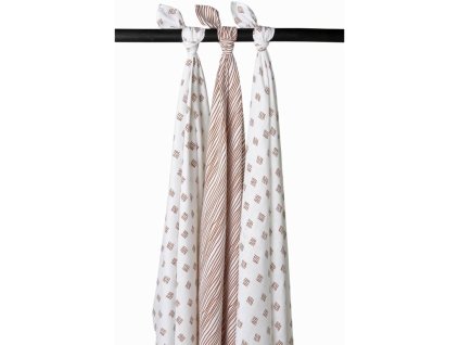 Pleny 3-balení Block stripe camel