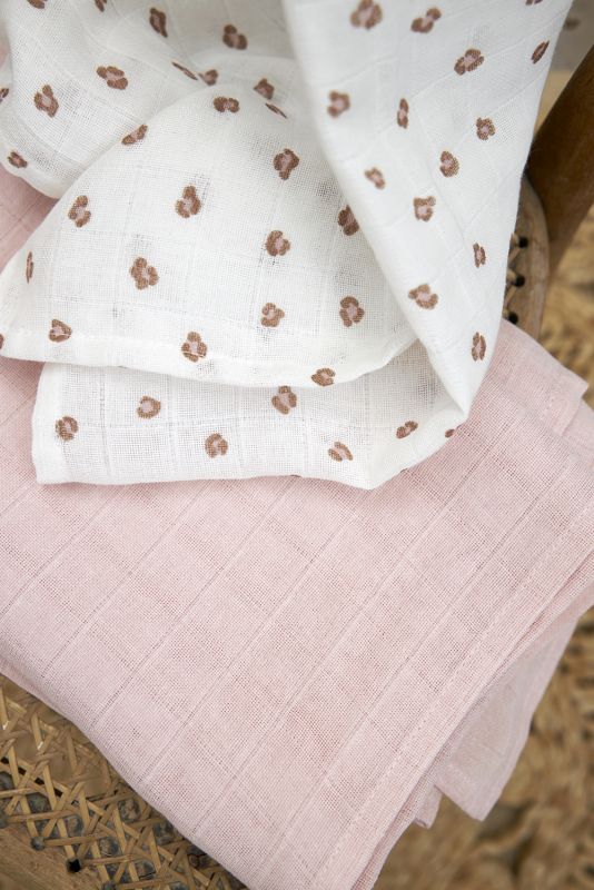 Mušelínové pleny 2-balení Mini panther soft pink