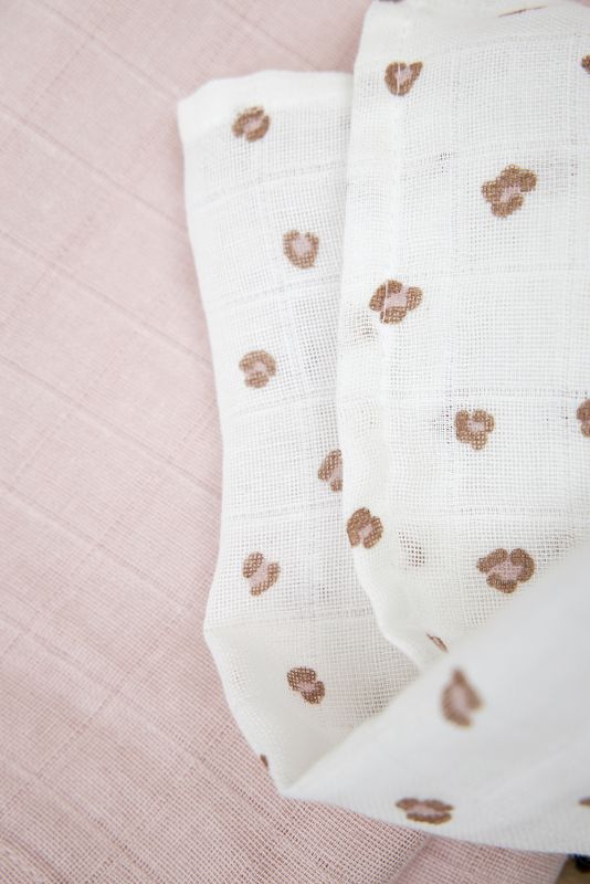 Mušelínová plena-žínka 3-balení - Mini panther soft pink
