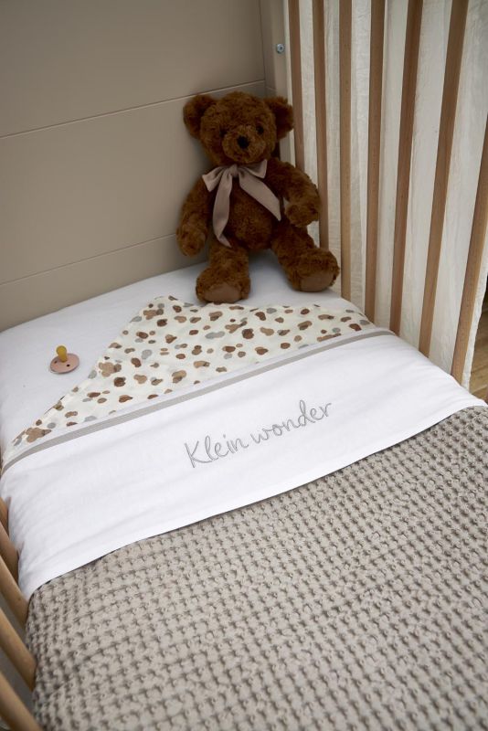 Deka do postýlky Waffle Teddy fleece - Greige